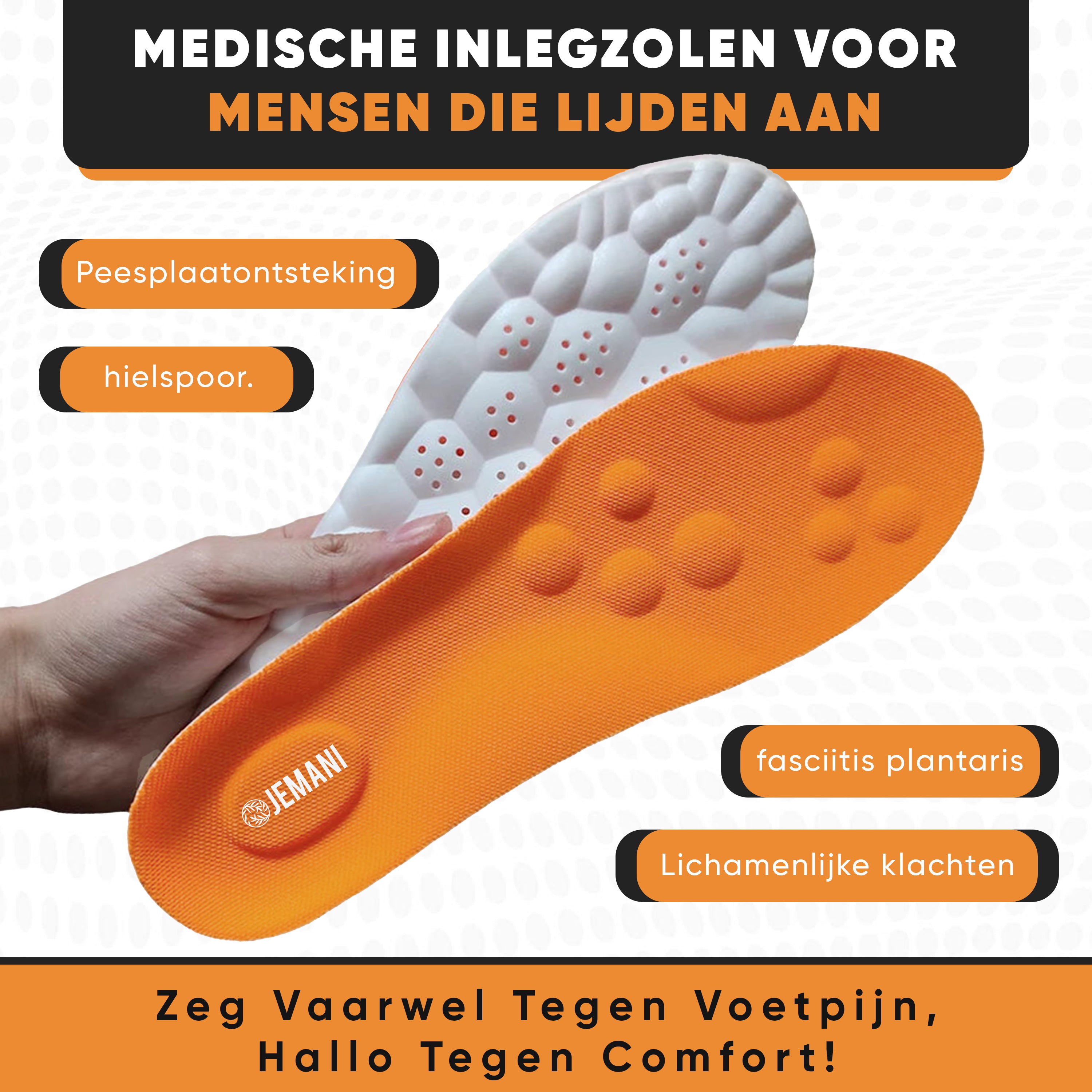 Jemani Professionele Hielspoor Inlegzolen - Medische zooltjes