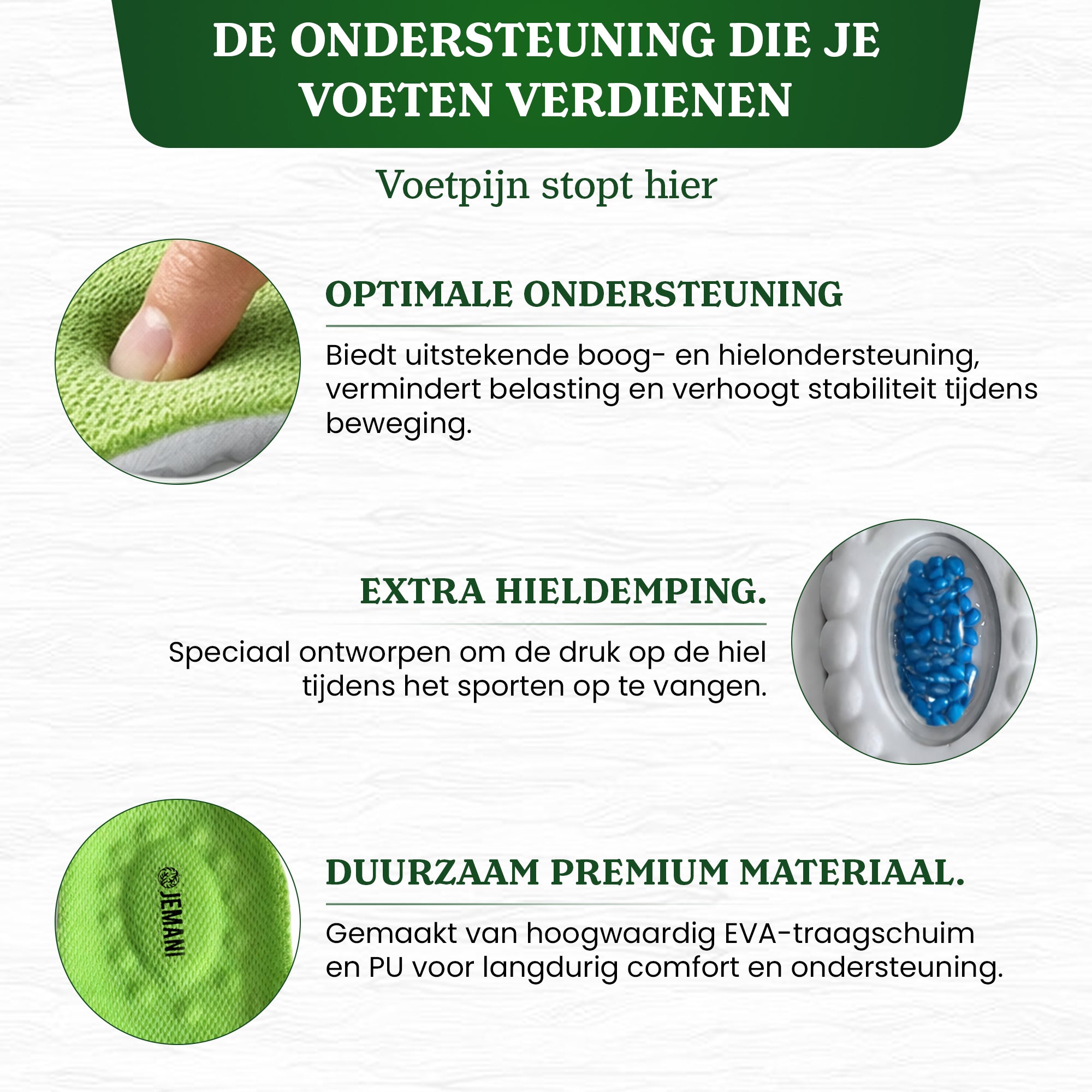 Jemani Pro Sport Hielspoor Inlegzolen - Medische zooltjes